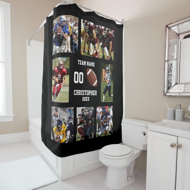 Football Foto Collage Duschvorhang (Beispiel)