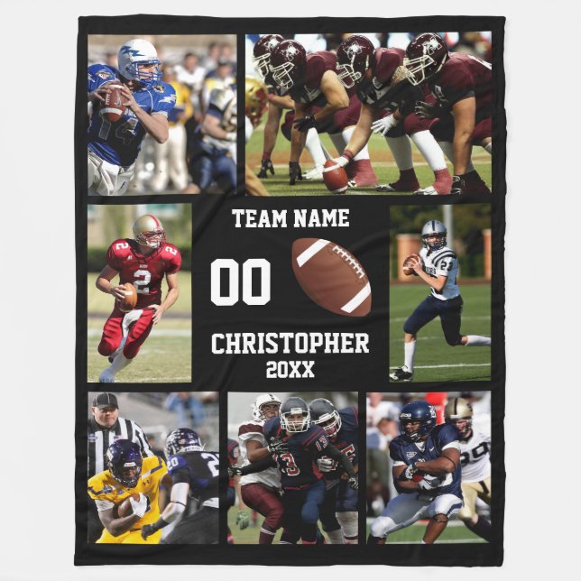 Football Foto Collage Fleecedecke (Vorderseite)