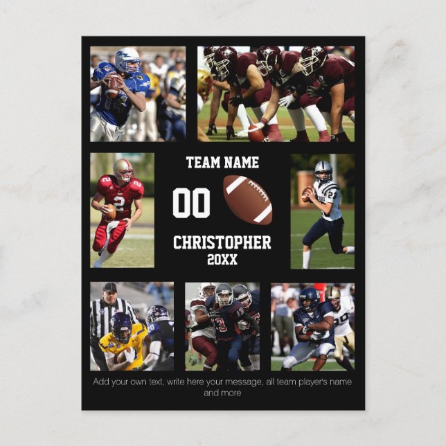 Football Foto Collage Postkarte (Vorderseite)