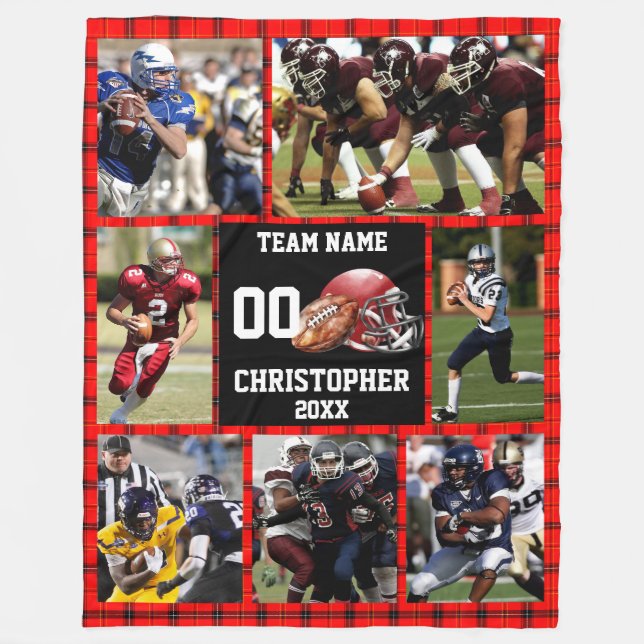 Football Foto Collage Sports Buffalo Fleecedecke (Vorderseite)