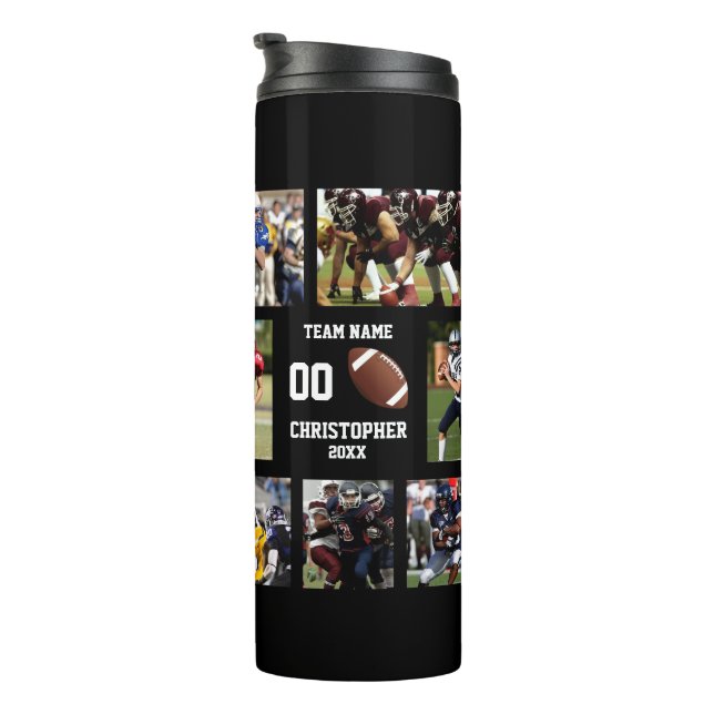 Football Foto Collage Thermosbecher (Nach rechts gedreht)