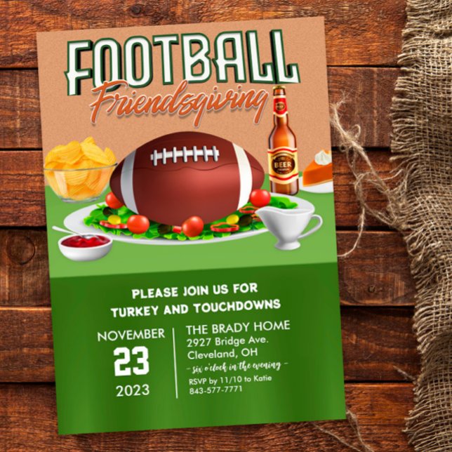 Football Friendsgiving Dinner Einladung (Von Creator hochgeladen)