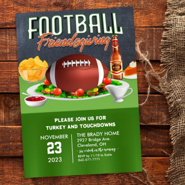 Football Friendsgiving Dinner Einladung (Von Creator hochgeladen)