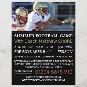 Football Game, Football Camp Werbe-Flyer Flyer
