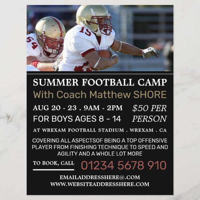 Football Game, Football Camp Werbe-Flyer Flyer (Vorne)