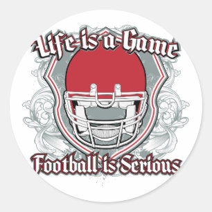 Football Game Red Runder Aufkleber