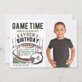Football Game Time Foto Geburtstag Einladung
