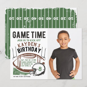 Football Game Time Foto Geburtstag Einladung