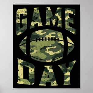 Football Gameday Game Day Camouflage Flag Patrioti Poster