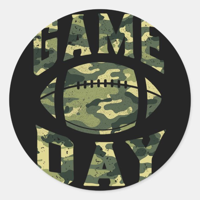 Football Gameday Game Day Camouflage Flag Patrioti Runder Aufkleber (Vorderseite)