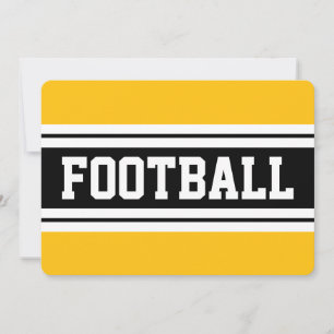 FOOTBALL Gelb Orange Schwarz Weiß Rennstreifen Einladung
