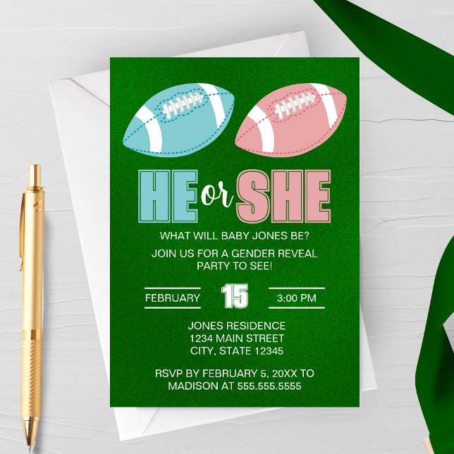 Football Gender Reveal Invitation (Créateur téléchargé)