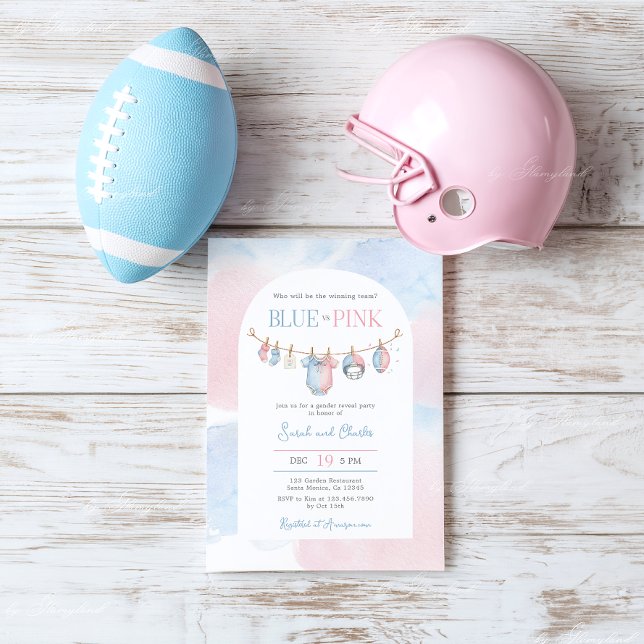 Football Gender Reveal Party Einladung (Von Creator hochgeladen)