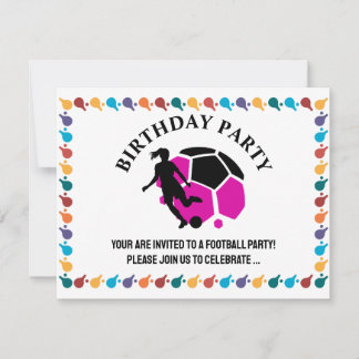 Football Girl Birthday party, Football Player Gift Einladung