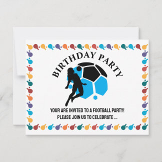 Football Girl Birthday party, Football Player Gift Einladung