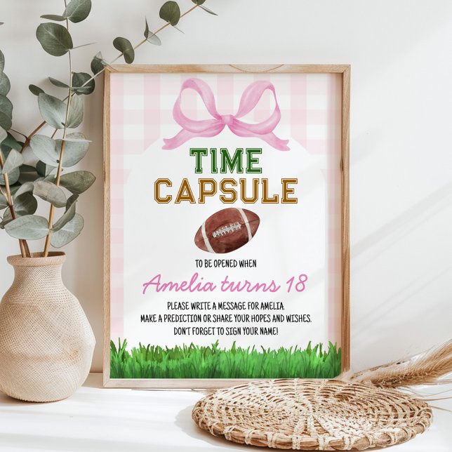 Football Girl Geburtstag Zeitkapsel Zeichen Poster (Von Creator hochgeladen)