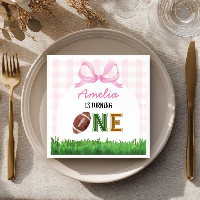 Football Girl Geburtstagsparty Napkins Serviette (Von Creator hochgeladen)