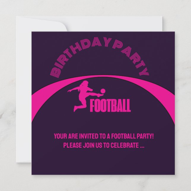 Football Girl Player, Team, Geburtstagsgeschenk Einladung (Vorderseite)