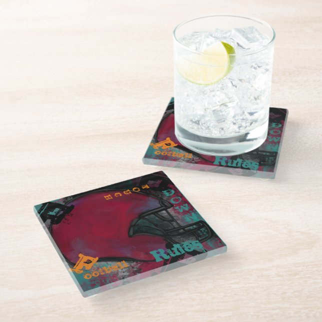 FOOTBALL GLASUNTERSETZER (Schrägansicht)