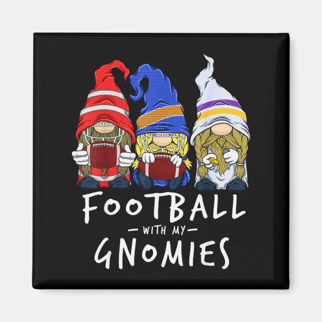 Football Gnomes Football With My Gnomies For Boys  Magnet (Vorne)