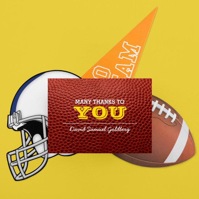 Football Gold Bar Mitzvah Vielen Dank Dankeskarte (Von Creator hochgeladen)