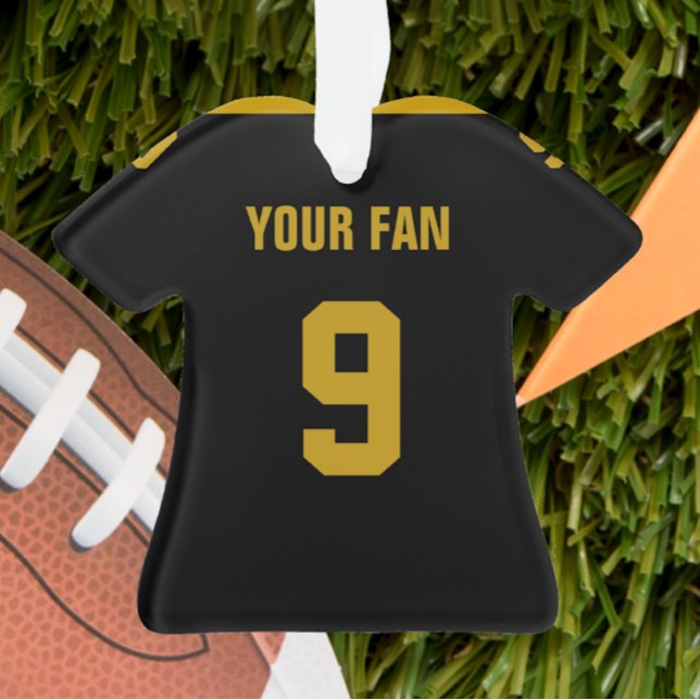 Football Gold & Black Jersey Ornament (Von Creator hochgeladen)