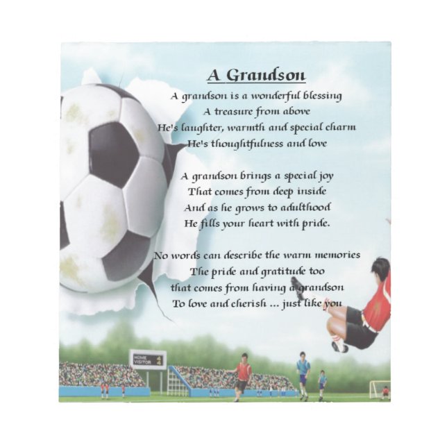 Football Grandson Geem Notizblock (Vorderseite)