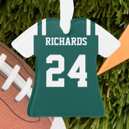 Football Green & White Jersey Ornament
