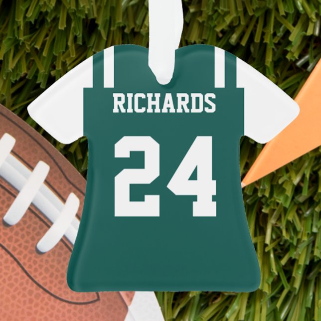 Football Green & White Jersey Ornament (Von Creator hochgeladen)