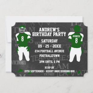 Football Grid Eisen Geburtstagsparty Einladung