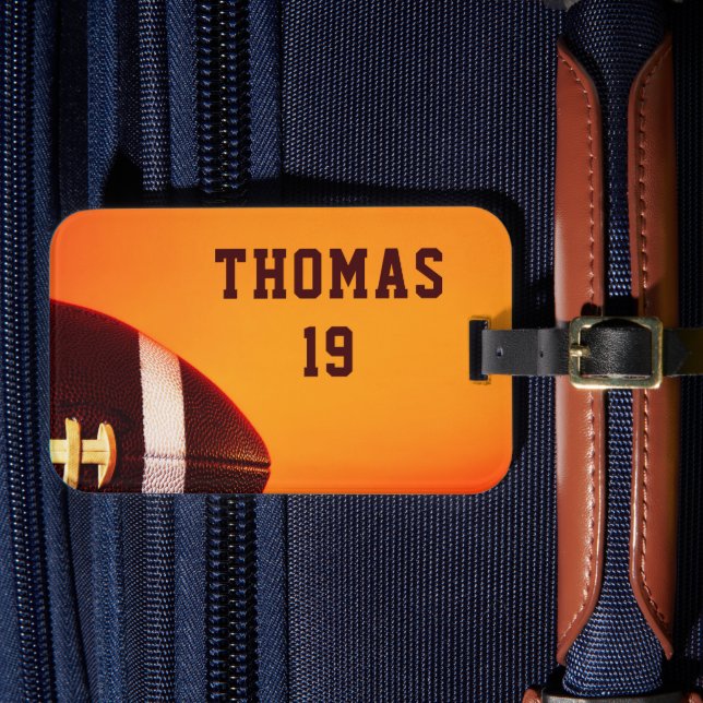Football Gridiron Sports Personalisiert Name Gepäckanhänger (Vorderseite Insitu 4)