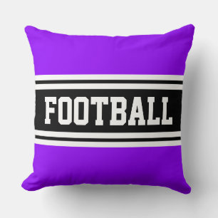 FOOTBALL Helles Lila Schwarz Weiß Racing Streifen Kissen