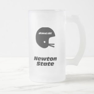 Football Helmet Newton Staat Mattglas Bierglas