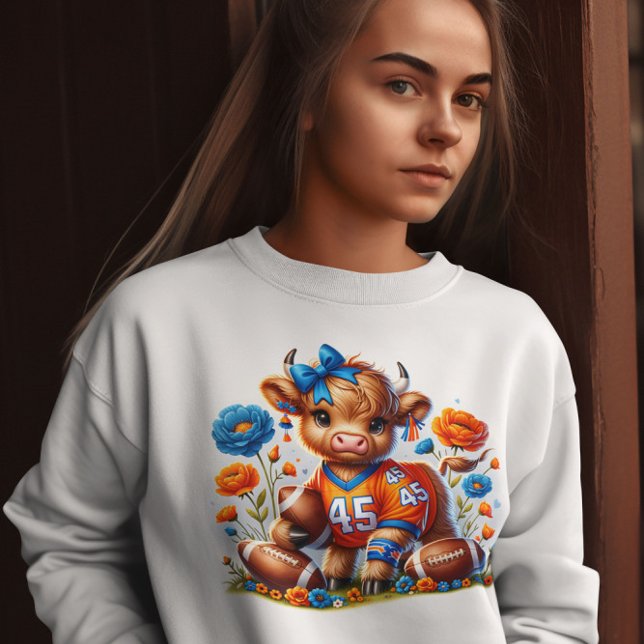 Football Highland Cow Sweatshirt (Von Creator hochgeladen)