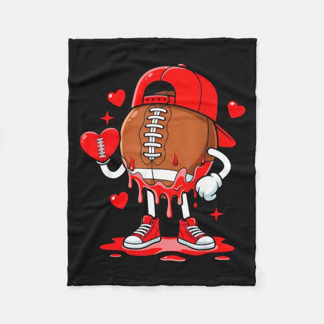 Football Ice Cream Valentine Dripng Game Day Men B Fleecedecke (Vorderseite)