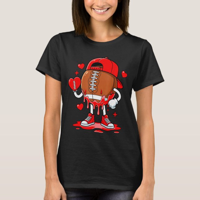 Football Ice Cream Valentine Dripng Game Day Men B T-Shirt (Vorderseite)