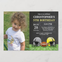 Football Invitation Anniversaire Fête Jaune