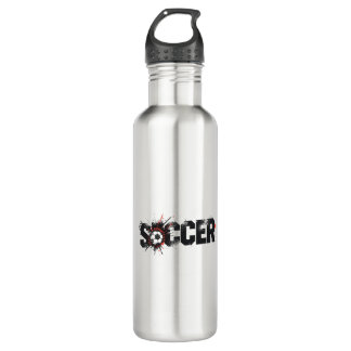 Football Is Life – Modern Soccer Typography Design Edelstahlflasche