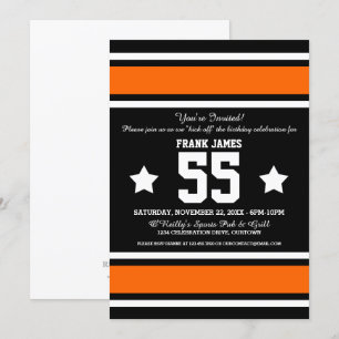 Football Jersey Black Orange Party Invitation