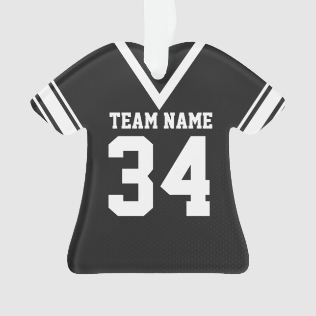 Football Jersey Black Uniform Ornament (Vorderseite)