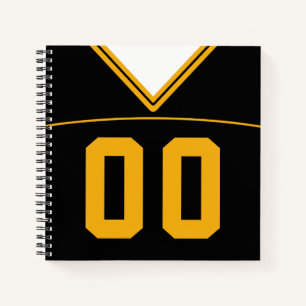 Football Jersey Custom Black & Gold Notizbuch