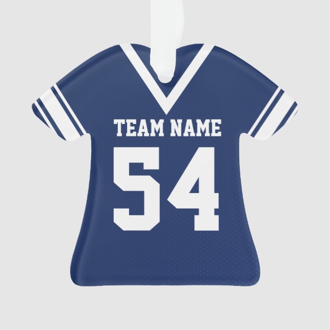 Football Jersey Dark Blue Uniform mit Foto Ornament (Vorderseite)