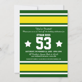 Football Jersey Green|Gelbe Party Einladungen