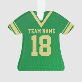 Football Jersey Green Gold Uniform Ornament