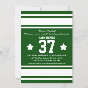 Football Jersey Green White Party Einladungen