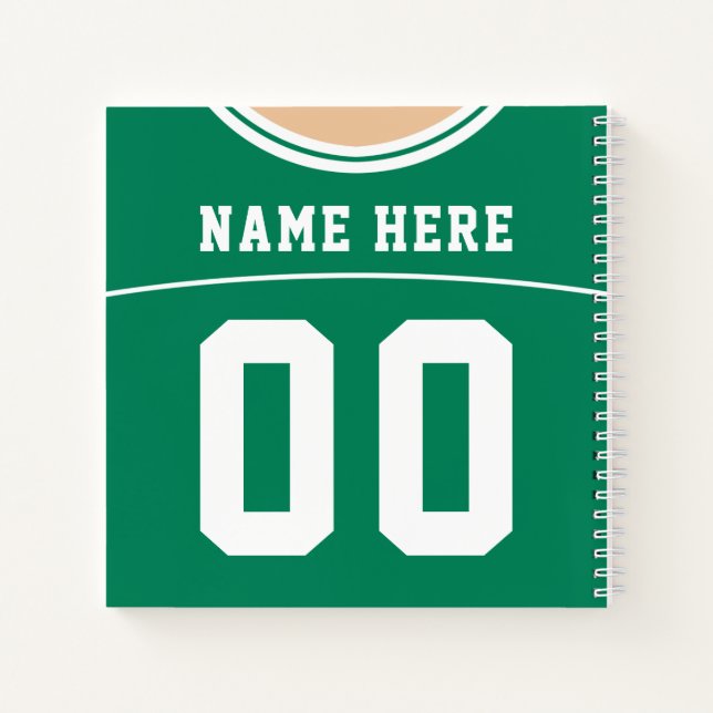 Football Jersey Individuelle Name & Number Notizbuch (Rückseite)