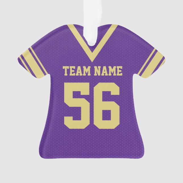 Football Jersey Lila Gold Uniform mit Foto Ornament (Vorderseite)