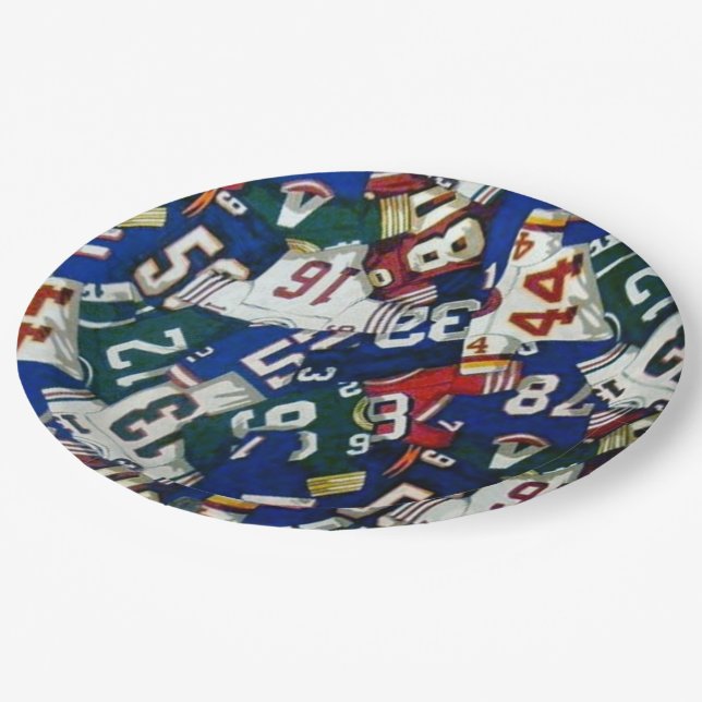 Football Jersey Musterpapiere Teller (Schrägansicht)