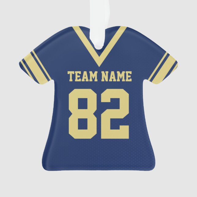 Football Jersey Navy Blue Gold Uniforme avec photo (devant)