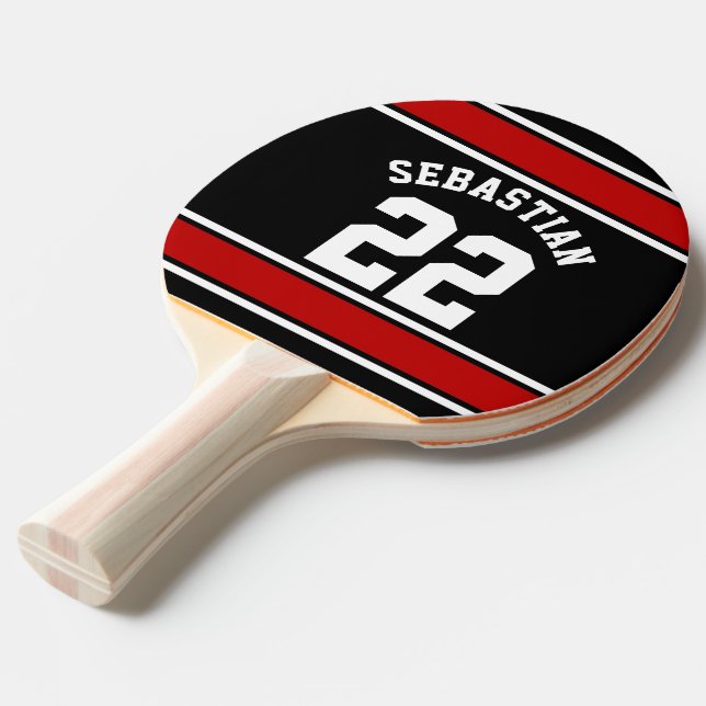 Football Jersey Personalisierter Name Tischtennis Schläger (Rückseitenansicht)
